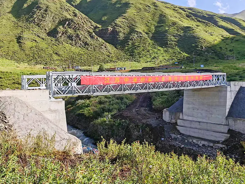 Jembatan Bailey CB 100 Dua Baris Jembatan Bailey Galvanis Bertulang Satu Lapis