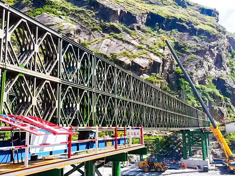CB 200 Jembatan Bailey Jembatan Bailey Bertulang Empat Baris Dua Lapis